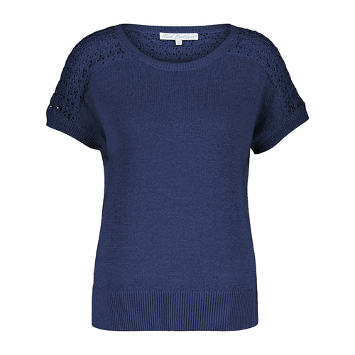 blue knitted top
