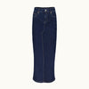 red button denim skirt