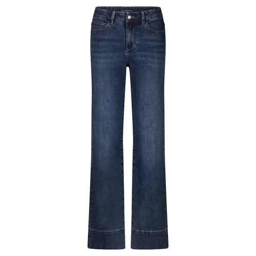 red button wide leg jeans