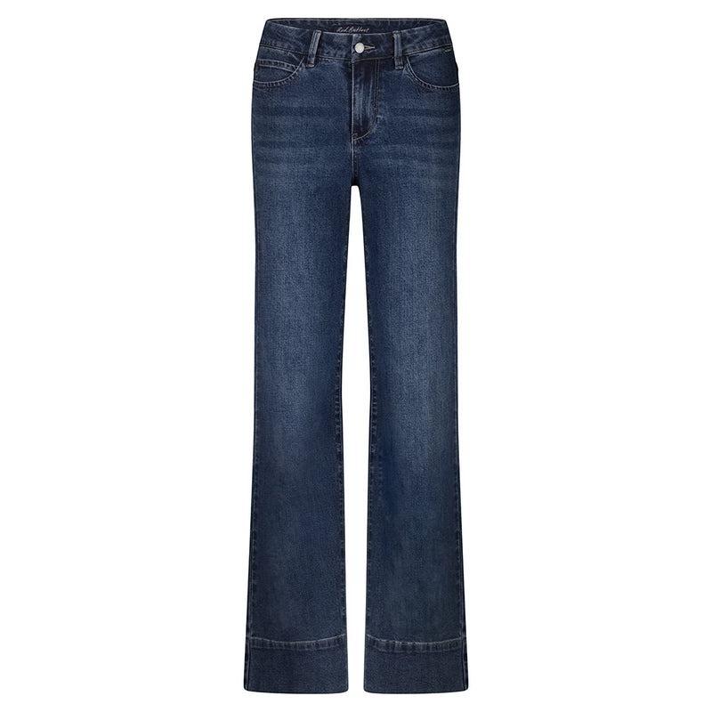 red button wide leg jeans