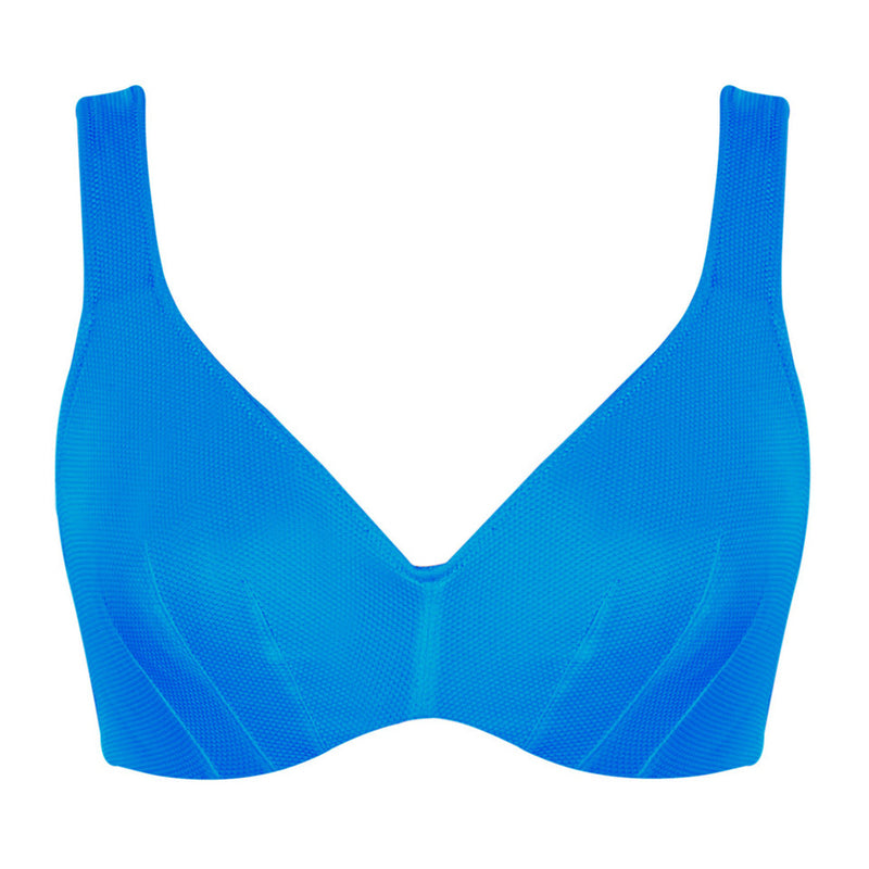 panache swim blue plunge bikini top
