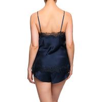 silk cami top in navy
