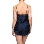 silk cami top in navy