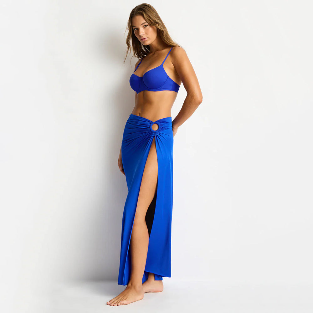 sea level blue multi skirt