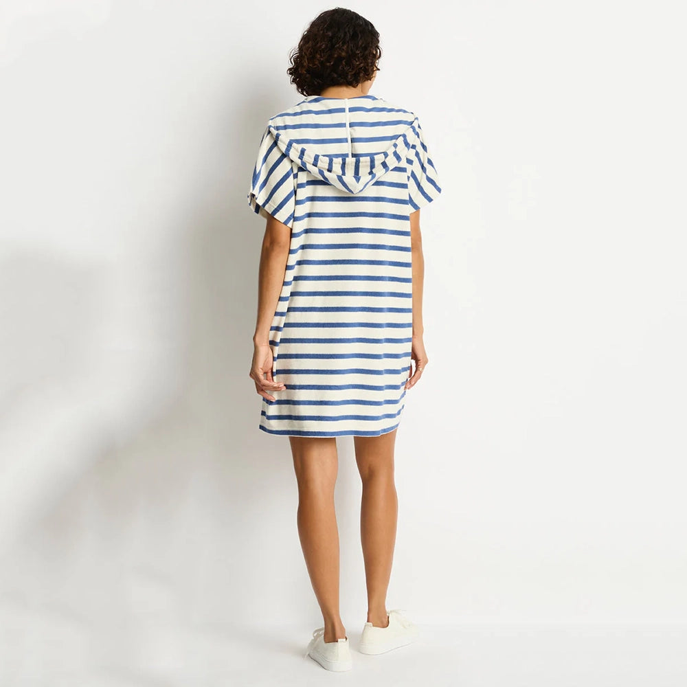sea level beach white and blue stripe poncho