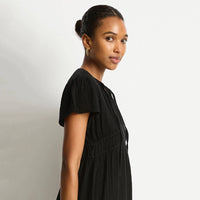 sea level sundown black maxi dress close up