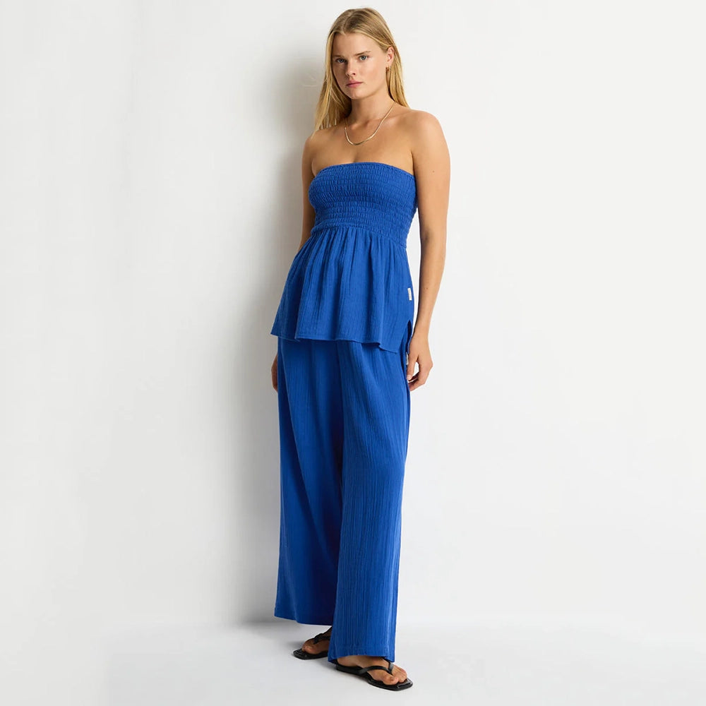 Sunset Amalfi Blue Shirted Bandeau Top