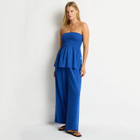 Sunset Amalfi Blue Shirted Bandeau Top