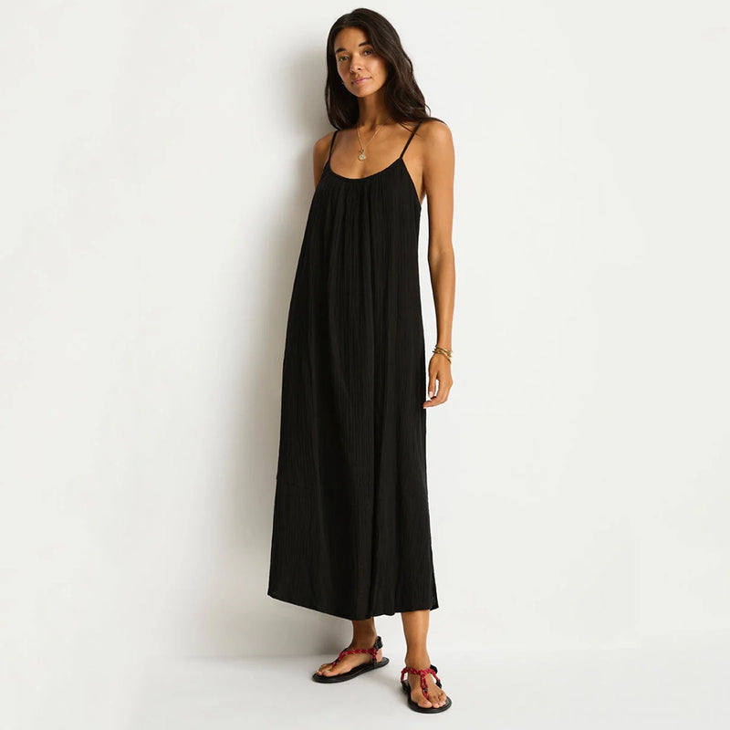 sea level black tie back sundress