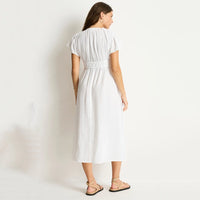 sea level white maxi day dress on back