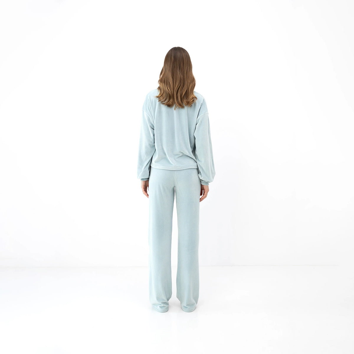 Cosima Sky Blue Plush Pyjama Set
