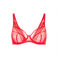 simone perele red lace bra