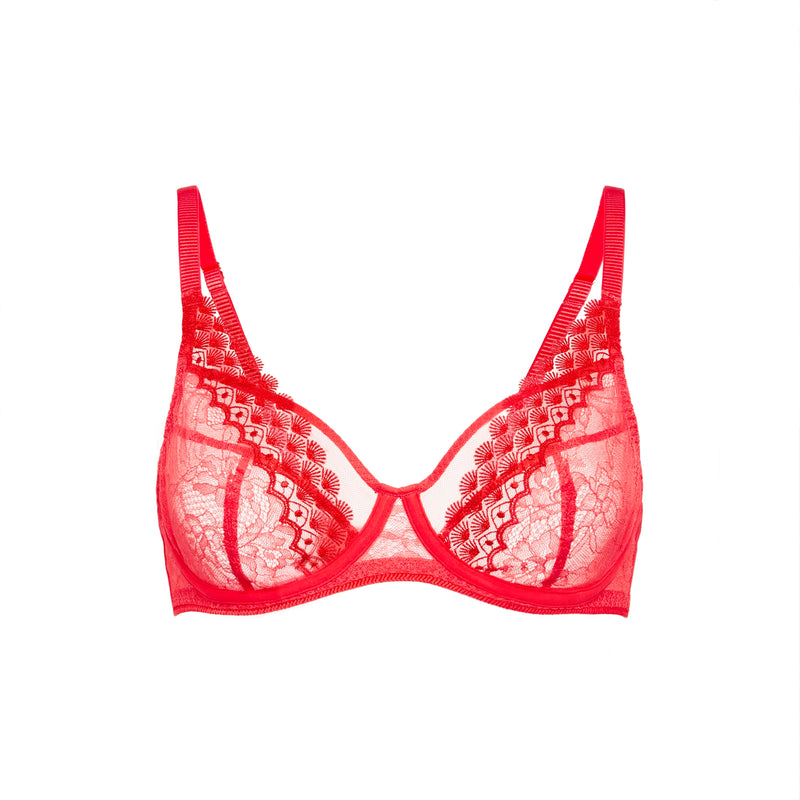 simone perele red lace bra