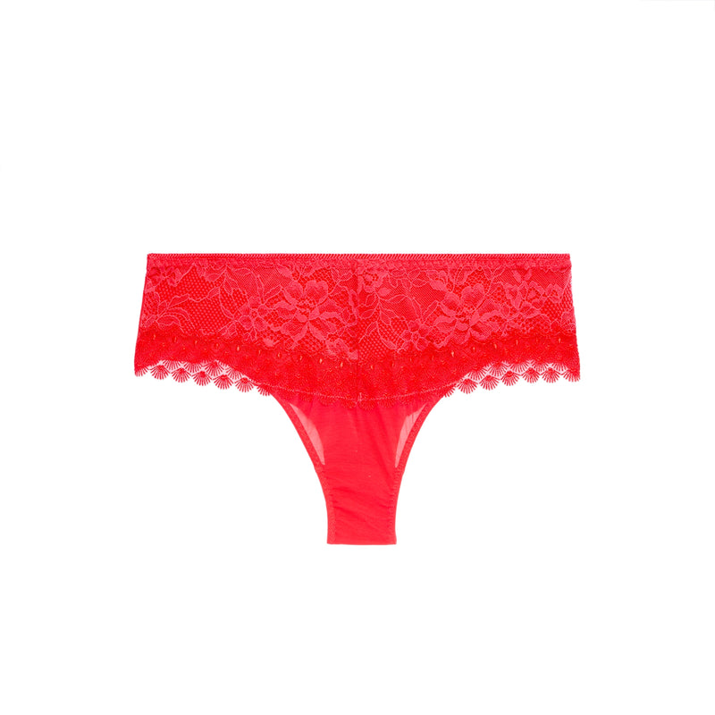 simone perele red embroidered short
