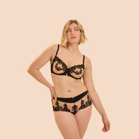 Saga Black Tattoo Half Cup Bra