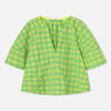 dr bloom yellow check t shirt