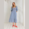 bonte long blue dress