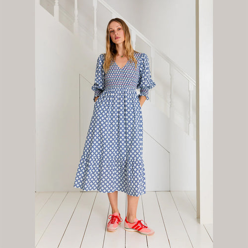 bonte long blue dress