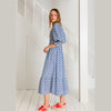 bonte long blue dress side