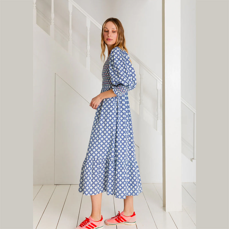 bonte long blue dress side