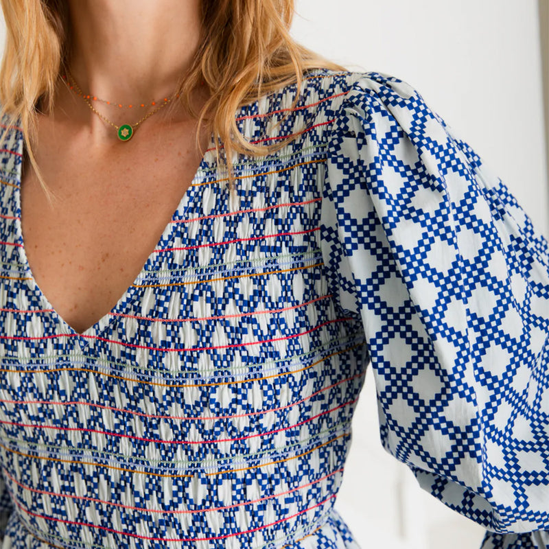 bonte long blue dress