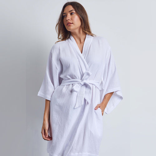 white loungewear kimono