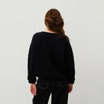 american vintage black cardigan back