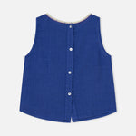 dr bloom blue linen top