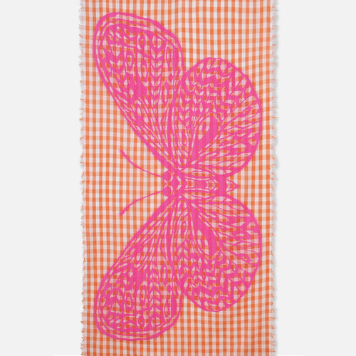 dr bloom butterfly checked scarf