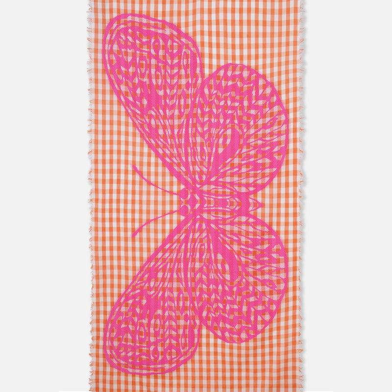 dr bloom butterfly checked scarf