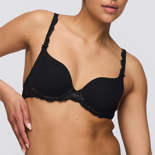 marie jo black heart shape bra