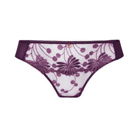 Navy lace underwear on a white background