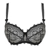 black lace bra on a white background