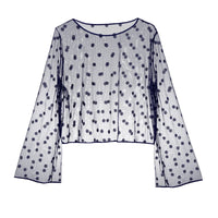 Avero Velvet Blue Tule Top