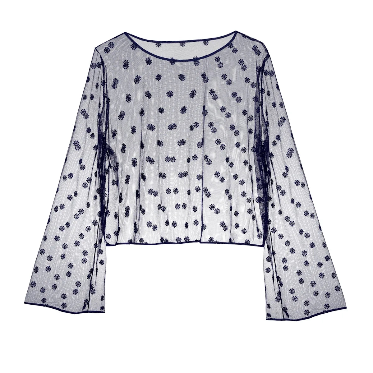 Avero Velvet Blue Tule Top