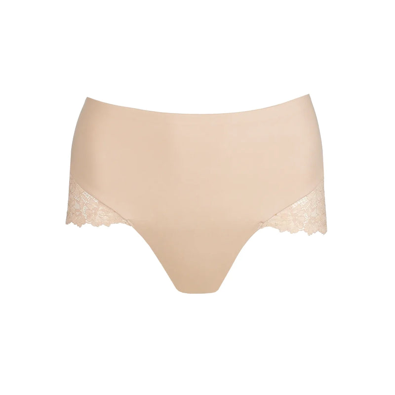 nude full brief with lace cut out