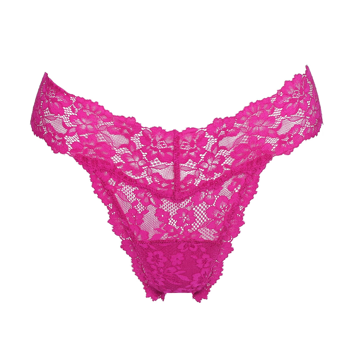 Pink lace lingerie on a white background
