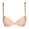 beige bra with decorative straps on a white background