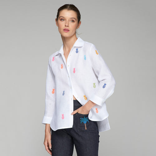vilagallo white linen shirt