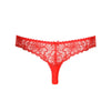 red lace thong back on a white background