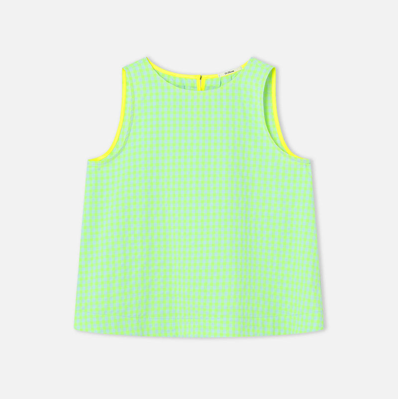 dr bloom check sleeveless top