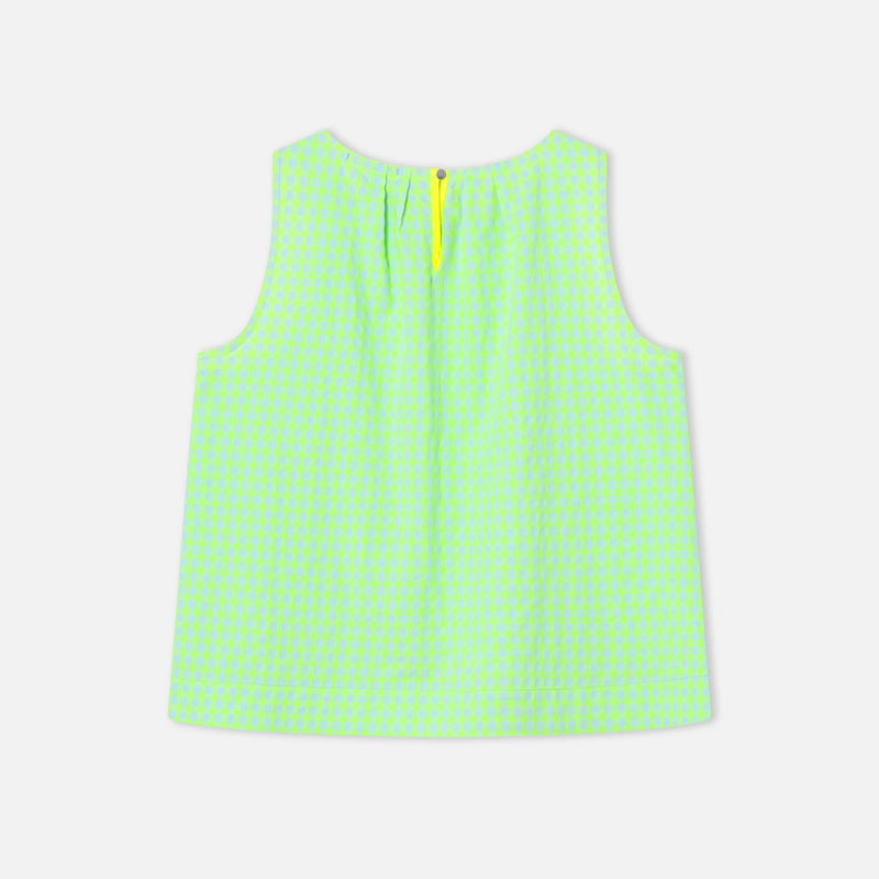 dr bloom check sleeveless top