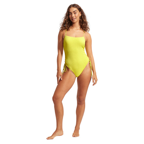 Sea Dive Wild Lime Scoop Neck Swimsuit
