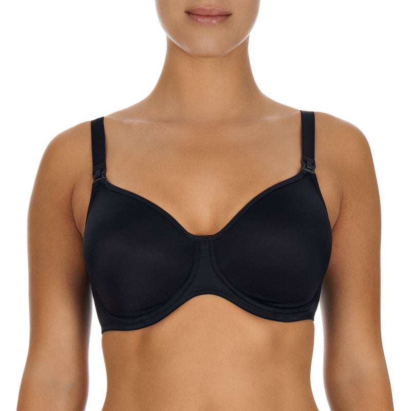 Microfibre underwired nursing bra, Black