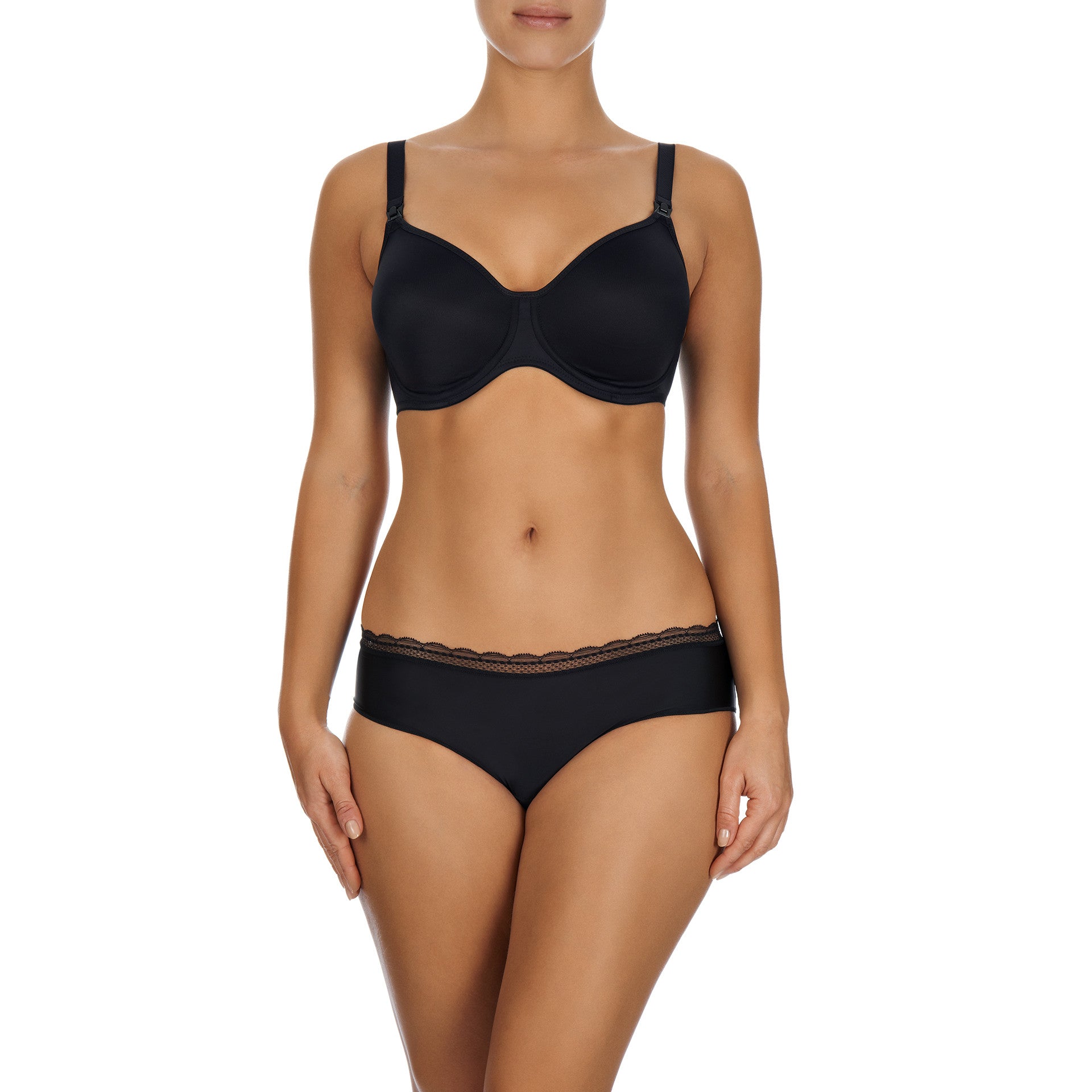 Microfibre underwired nursing bra, Black