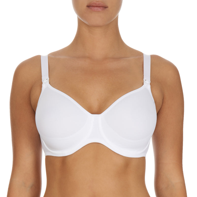 Microfibre underwired nursing bra, White