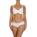 Microfibre underwired nursing bra, White