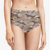 Soft Stretch Camo Print High Waist Brief