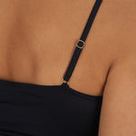 Satin deluxe Cami top 071063 close-up, Black