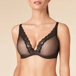 passionata brooklyn plunge t-shirt bra P57010 black